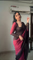 Preferable 1-Minute Ready To Wear Black and Maroon Georgette Saree