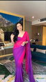 Twirling 1-Minute Ready To Wear Pink and Purple Georgette Saree