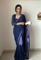 Angelic 1-Minute Ready To Wear Navy Blue Georgette Saree